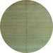 Round Abstract Light Blue Modern Rug, abs5466lblu