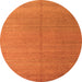 Round Abstract Orange Modern Rug, abs5466org