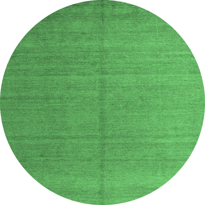 Round Machine Washable Abstract Emerald Green Modern Area Rugs, wshabs5466emgrn