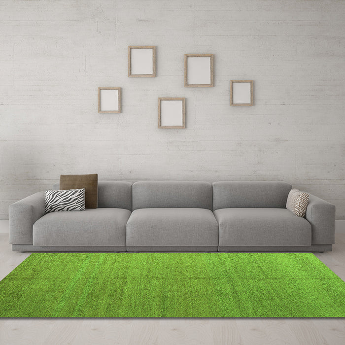 Machine Washable Abstract Green Modern Area Rugs in a Living Room,, wshabs5466grn