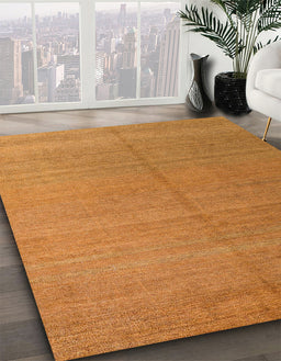 Machine Washable Abstract Orange Red Rug in a Family Room, wshabs5466
