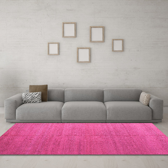 Machine Washable Abstract Pink Modern Rug in a Living Room, wshabs5466pnk