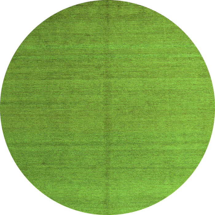 Round Machine Washable Abstract Green Modern Area Rugs, wshabs5466grn