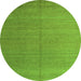 Round Abstract Green Modern Rug, abs5466grn