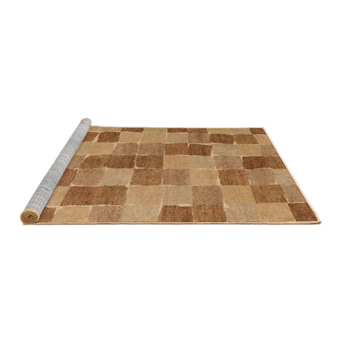 Sideview of Machine Washable Abstract Orange Rug, wshabs5467