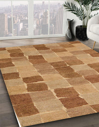 Abstract Orange Checkered Rug, abs5467