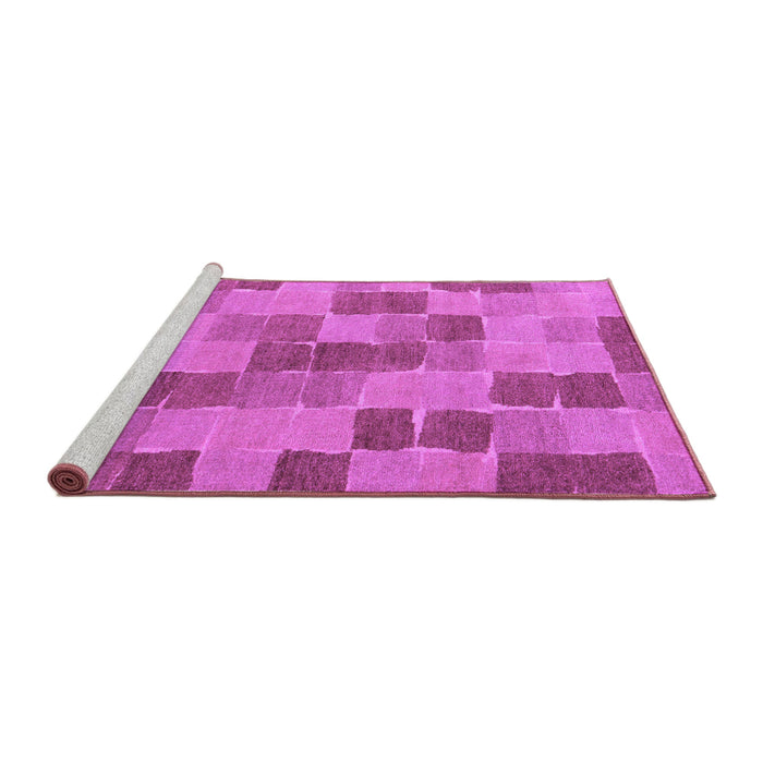 Sideview of Machine Washable Checkered Purple Modern Area Rugs, wshabs5467pur