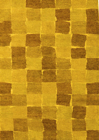 Checkered Yellow Modern Rug, abs5467yw