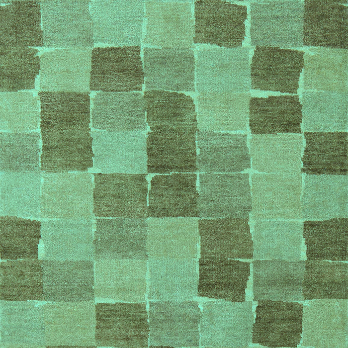 Machine Washable Checkered Turquoise Modern Area Rugs, wshabs5467turq