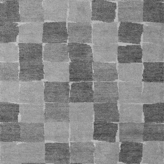 Machine Washable Checkered Gray Modern Rug, wshabs5467gry