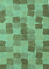 Checkered Turquoise Modern Rug, abs5467turq