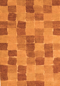 Checkered Orange Modern Rug, abs5467org