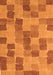 Machine Washable Checkered Orange Modern Area Rugs, wshabs5467org