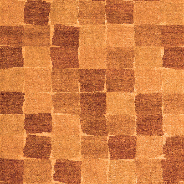 Machine Washable Checkered Orange Modern Area Rugs, wshabs5467org