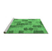 Sideview of Machine Washable Checkered Emerald Green Modern Area Rugs, wshabs5467emgrn