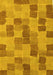 Machine Washable Checkered Yellow Modern Rug, wshabs5467yw