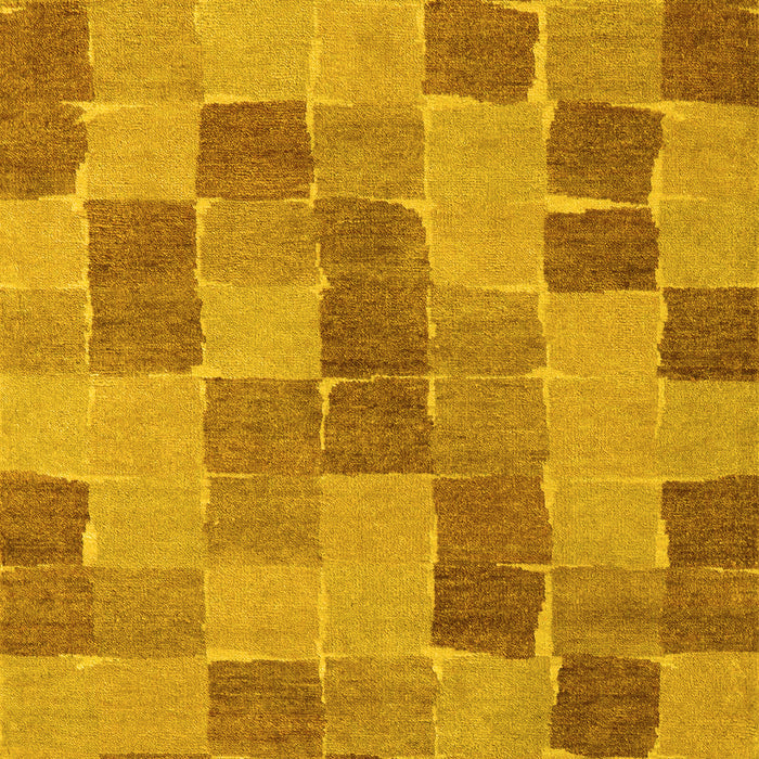Machine Washable Checkered Yellow Modern Rug, wshabs5467yw