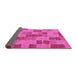 Sideview of Checkered Pink Modern Rug, abs5467pnk