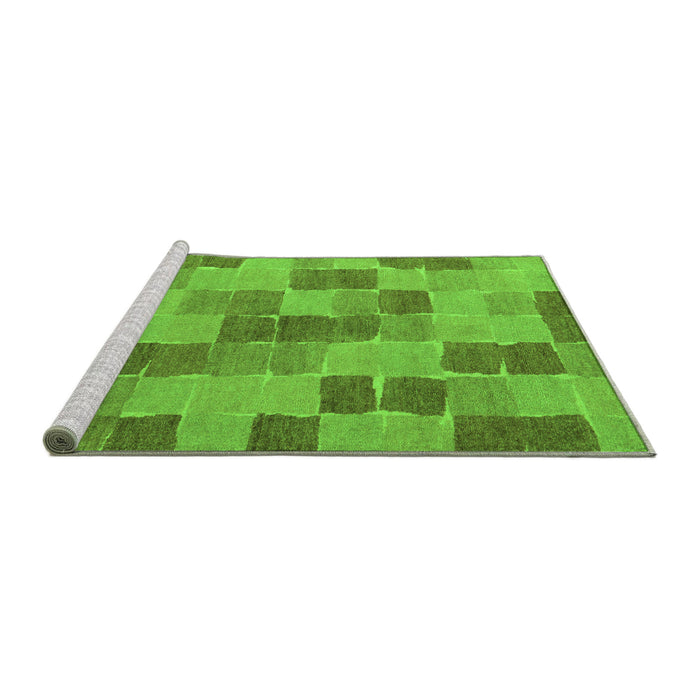 Sideview of Machine Washable Checkered Green Modern Area Rugs, wshabs5467grn
