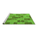 Sideview of Machine Washable Checkered Green Modern Area Rugs, wshabs5467grn