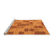 Sideview of Machine Washable Checkered Orange Modern Area Rugs, wshabs5467org