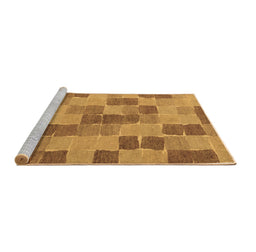 Sideview of Machine Washable Checkered Brown Modern Rug, wshabs5467brn