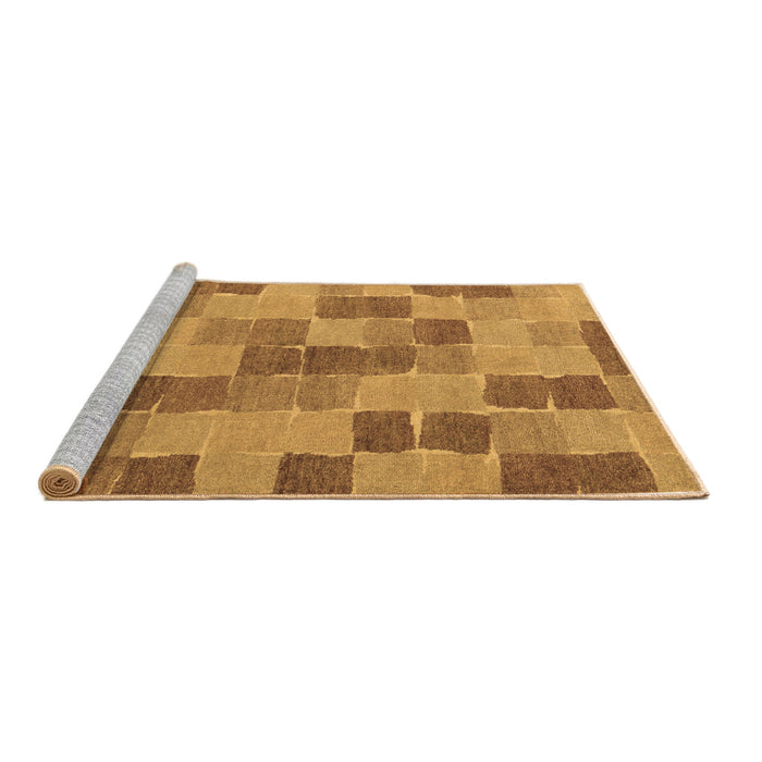 Sideview of Machine Washable Checkered Brown Modern Rug, wshabs5467brn