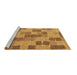 Sideview of Machine Washable Checkered Brown Modern Rug, wshabs5467brn