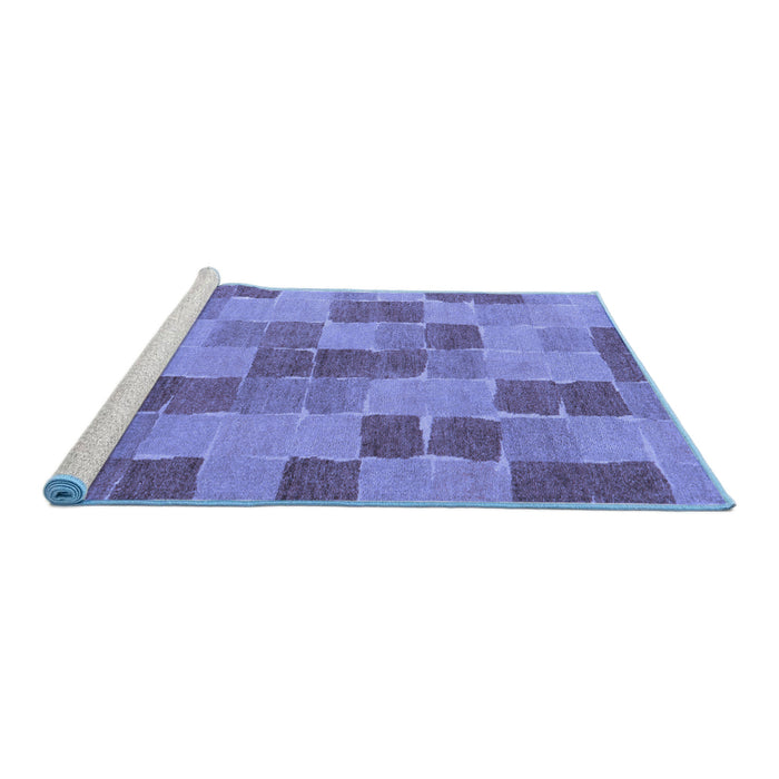 Sideview of Machine Washable Checkered Blue Modern Rug, wshabs5467blu