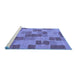 Sideview of Machine Washable Checkered Blue Modern Rug, wshabs5467blu