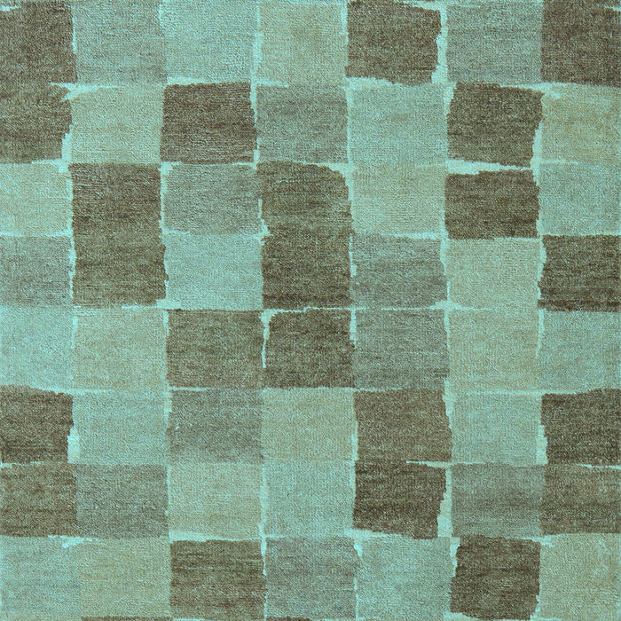 Checkered Light Blue Modern Rug, abs5467lblu