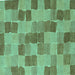 Square Checkered Turquoise Modern Rug, abs5467turq