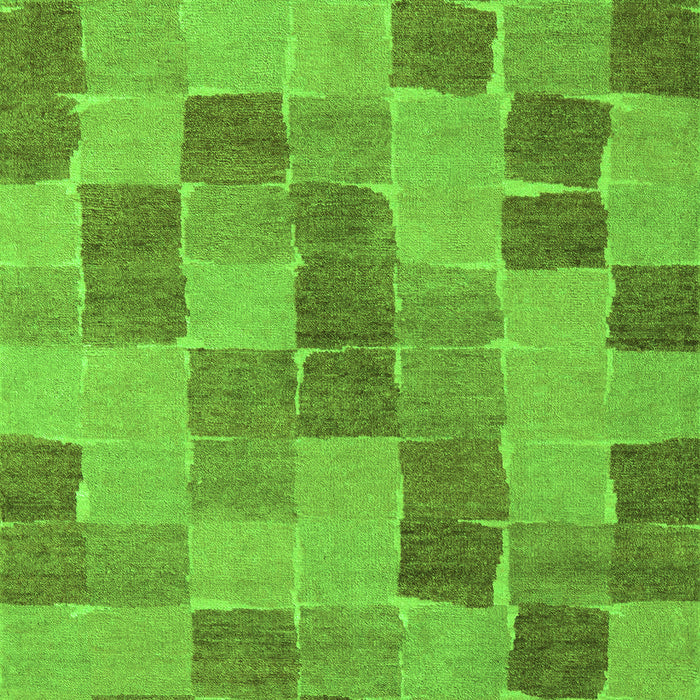 Machine Washable Checkered Green Modern Area Rugs, wshabs5467grn
