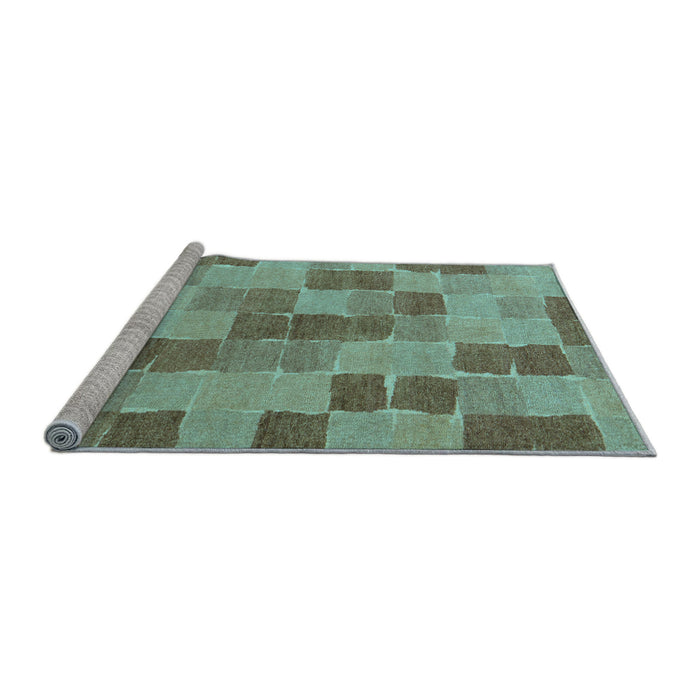 Sideview of Machine Washable Checkered Light Blue Modern Rug, wshabs5467lblu