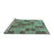 Sideview of Machine Washable Checkered Light Blue Modern Rug, wshabs5467lblu