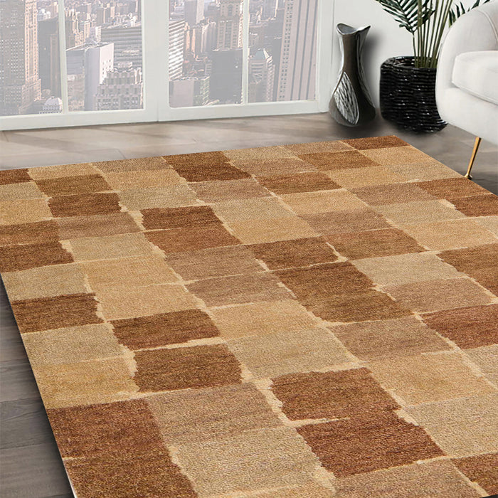 Machine Washable Abstract Orange Rug in a Family Room, wshabs5467