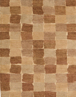 Abstract Orange Checkered Rug, abs5467