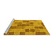 Sideview of Machine Washable Checkered Yellow Modern Rug, wshabs5467yw