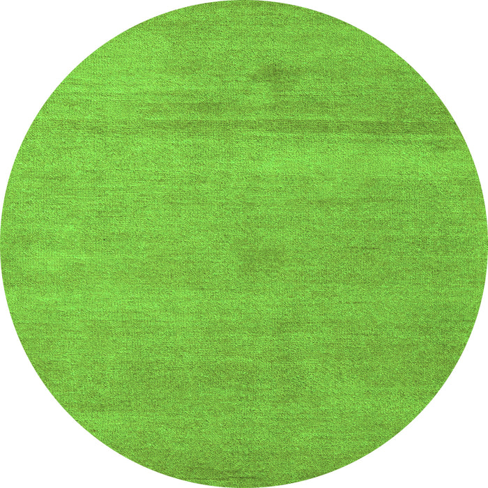 Round Abstract Green Modern Rug, abs5468grn