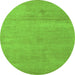 Round Abstract Green Modern Rug, abs5468grn