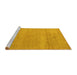 Sideview of Machine Washable Abstract Yellow Modern Rug, wshabs5468yw