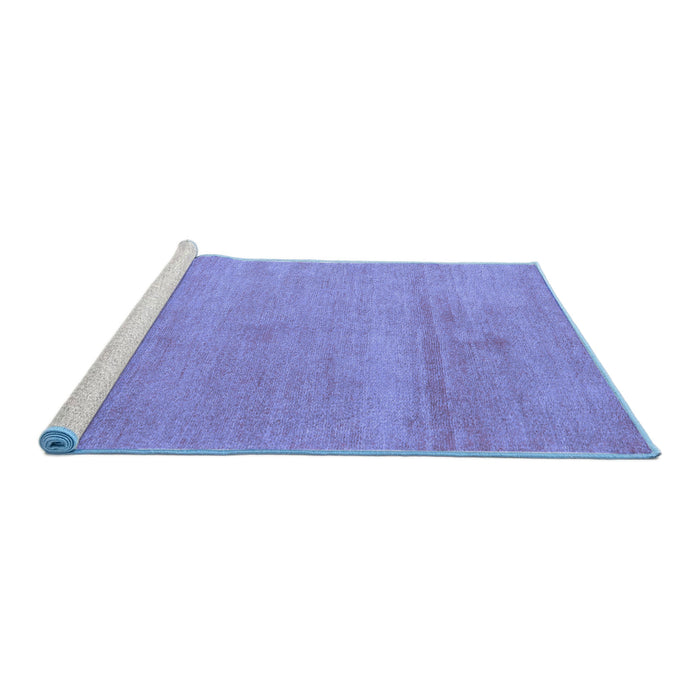 Sideview of Machine Washable Abstract Blue Modern Rug, wshabs5468blu