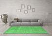 Machine Washable Abstract Emerald Green Modern Area Rugs in a Living Room,, wshabs5468emgrn