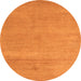 Round Abstract Orange Modern Rug, abs5468org