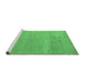 Sideview of Machine Washable Abstract Emerald Green Modern Area Rugs, wshabs5468emgrn