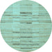 Round Machine Washable Solid Light Blue Modern Rug, wshabs5469lblu