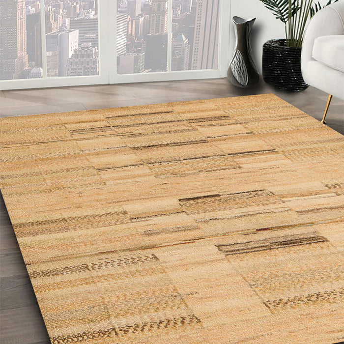 Machine Washable Abstract Orange Rug in a Family Room, wshabs5469