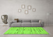 Machine Washable Solid Green Modern Area Rugs in a Living Room,, wshabs5469grn