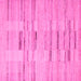 Square Machine Washable Solid Pink Modern Rug, wshabs5469pnk