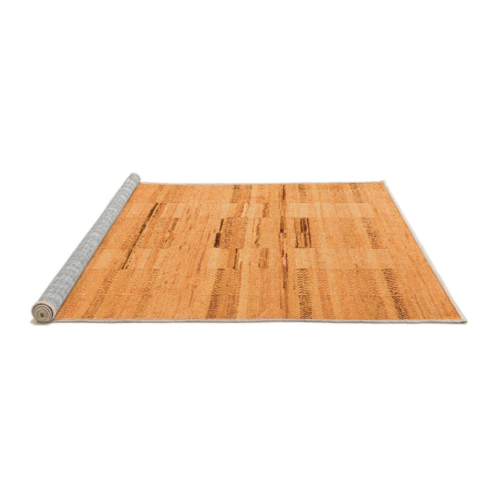 Sideview of Machine Washable Solid Orange Modern Area Rugs, wshabs5469org